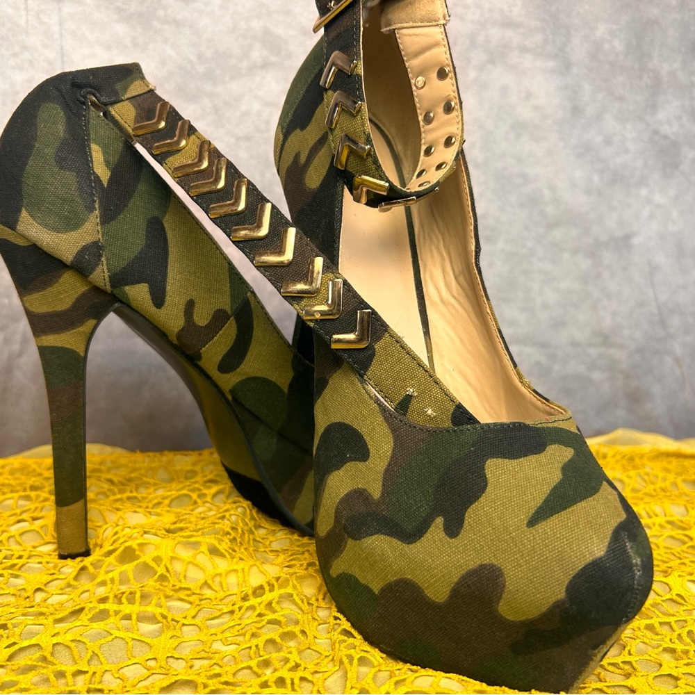 Camouflage Platform Women Heels